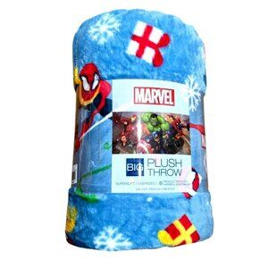 New Marvel Spiderman Plush Throw Blanket Christmas Holiday Snowflake Gift Winter